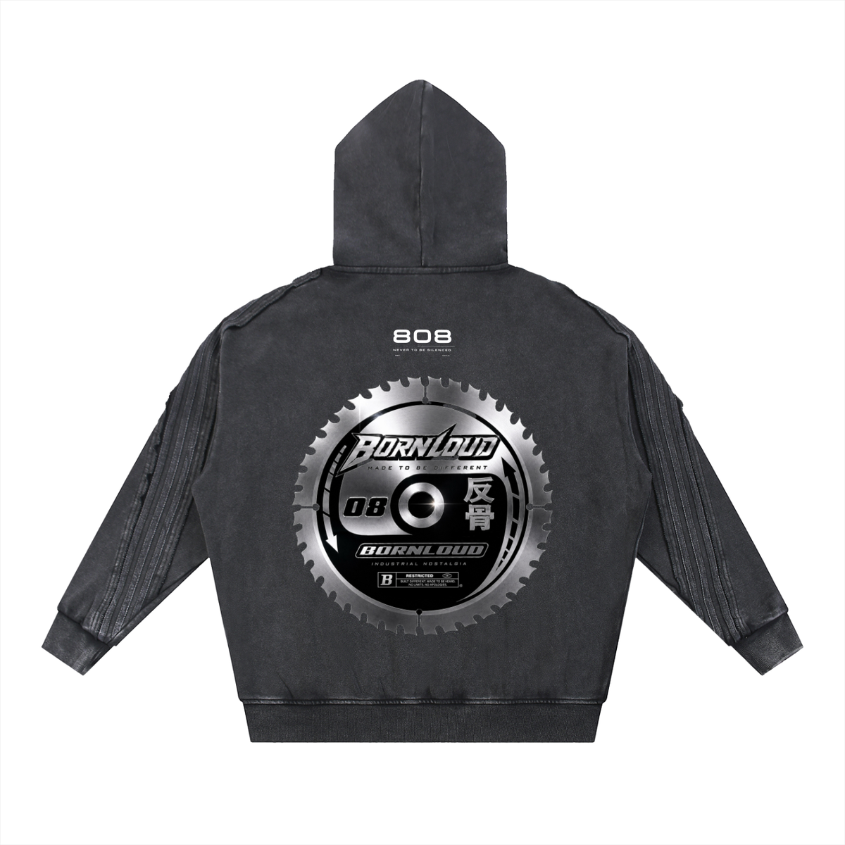 BREAK YOUR LIMITS RAW EDGE ZIP UP HOODIE