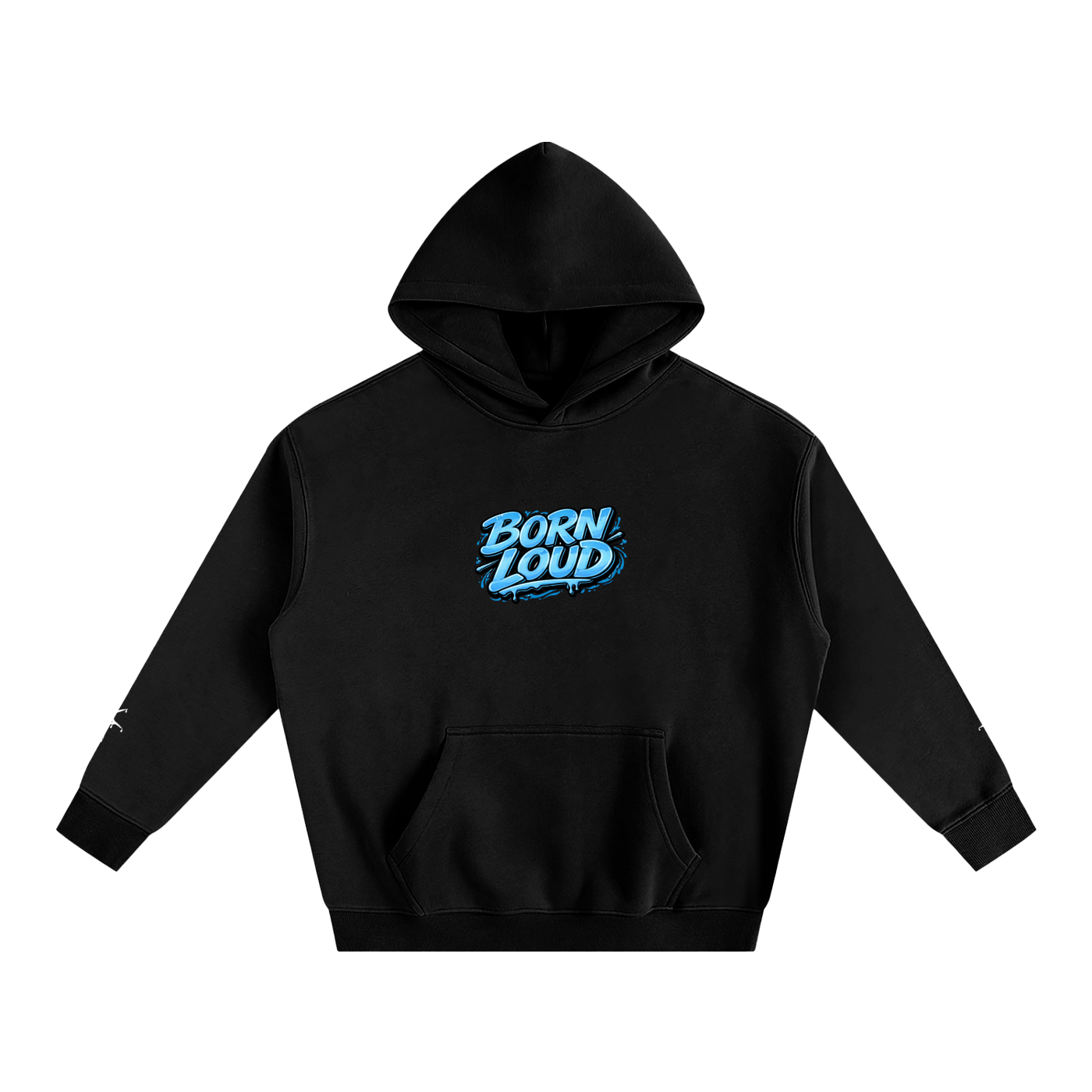 STATIC BLUE Oversize Fleeced Hoodie