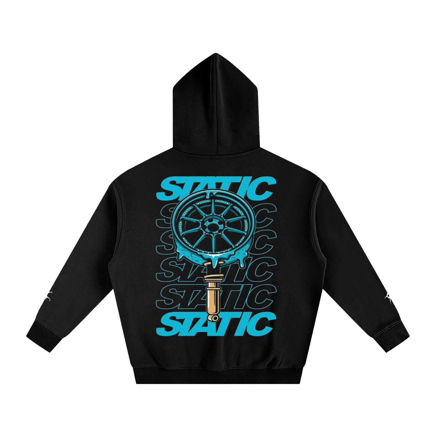 STATIC BLUE Oversize Fleeced Hoodie