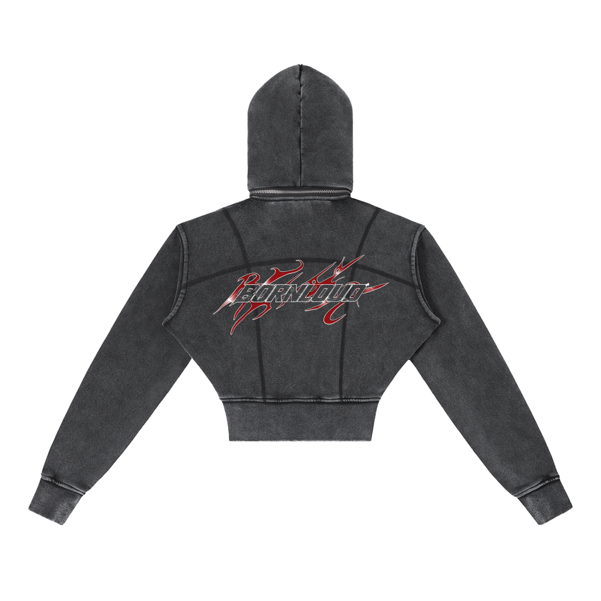 BORNLOUD CROPPED FLEECE HOODIE