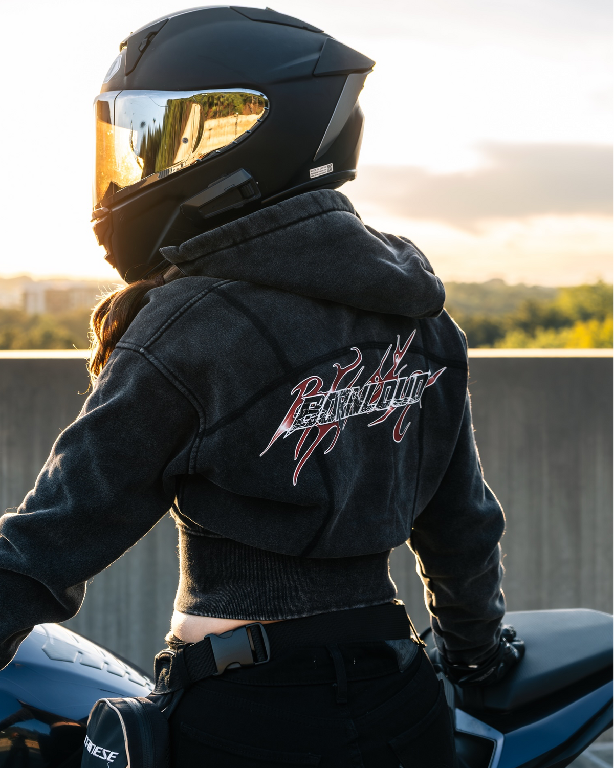 BORNLOUD CROPPED FLEECE HOODIE